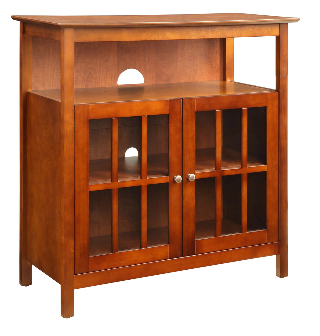 Cherry Highboy TV Stand with Storage Cabinets U160