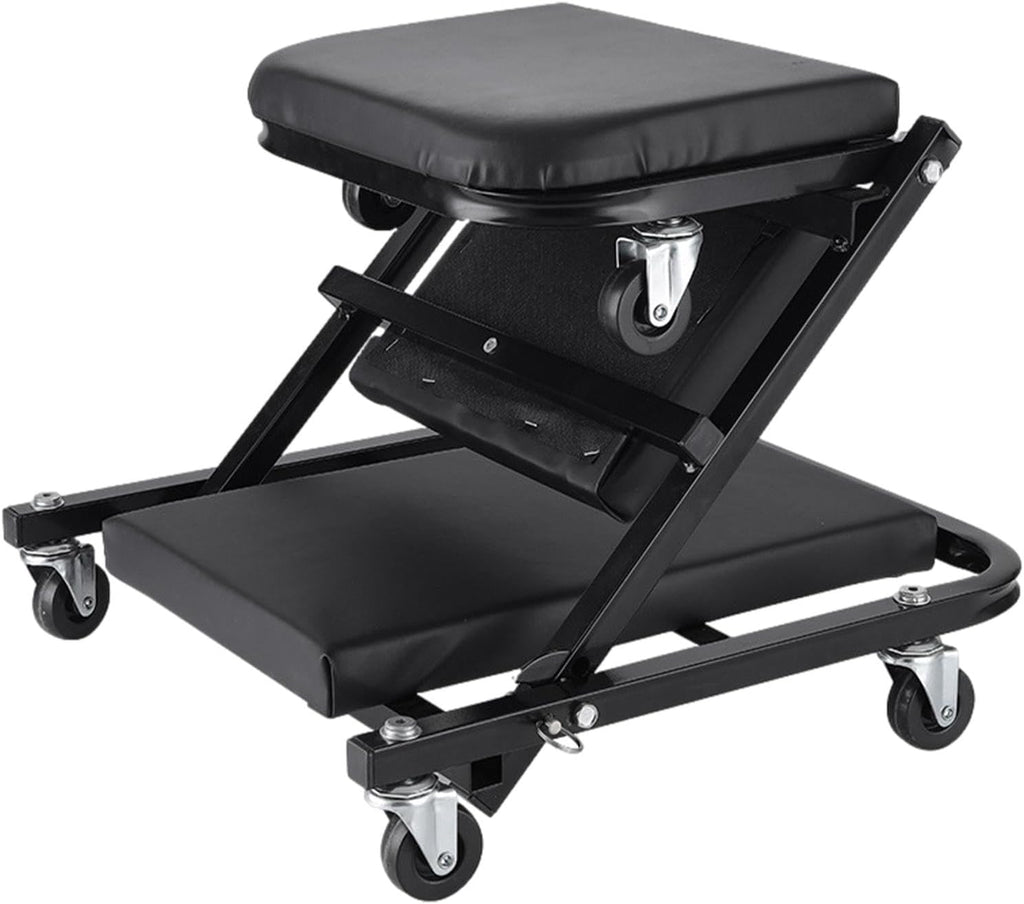 36 Inches Adjustable Rolling Garage Creeper with 6 Swivel Casters I49054
