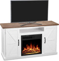 47" Fireplace Mantel Wood Surround Tv Stand Freestanding Corner Heater Infrared Quartz Heater Adjustable Led Flame Remote Control O9783