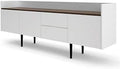 White and Walnut 2 Drawer 3 Door Sideboard Cabinet G248
