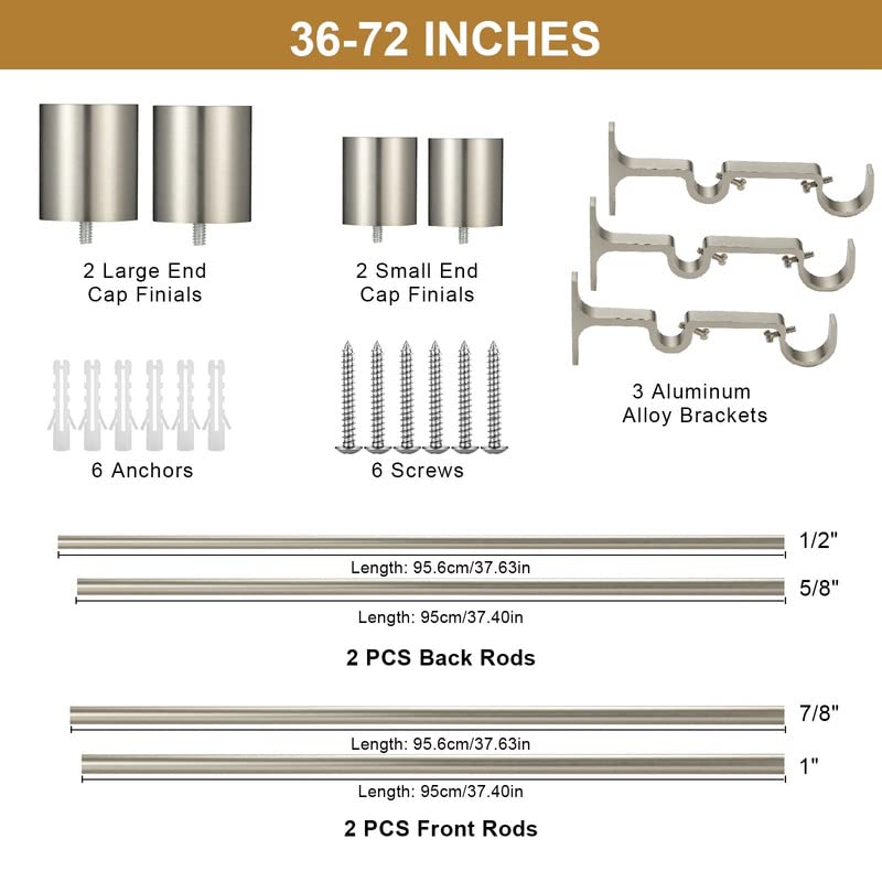 Antique Bronze Adjustable Double Curtain Rods H54744