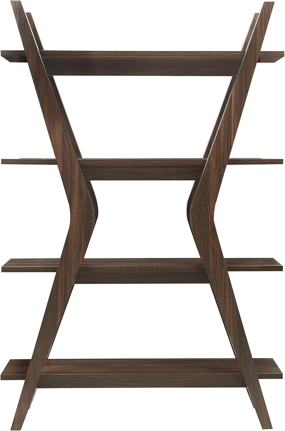 4-Tier Bookcase Dark Walnut Brown S3654