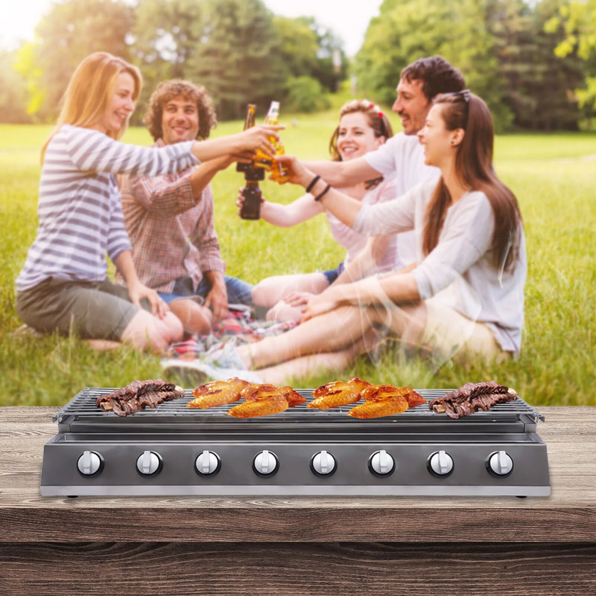8 Burner Smokeless BBQ Grill J262793