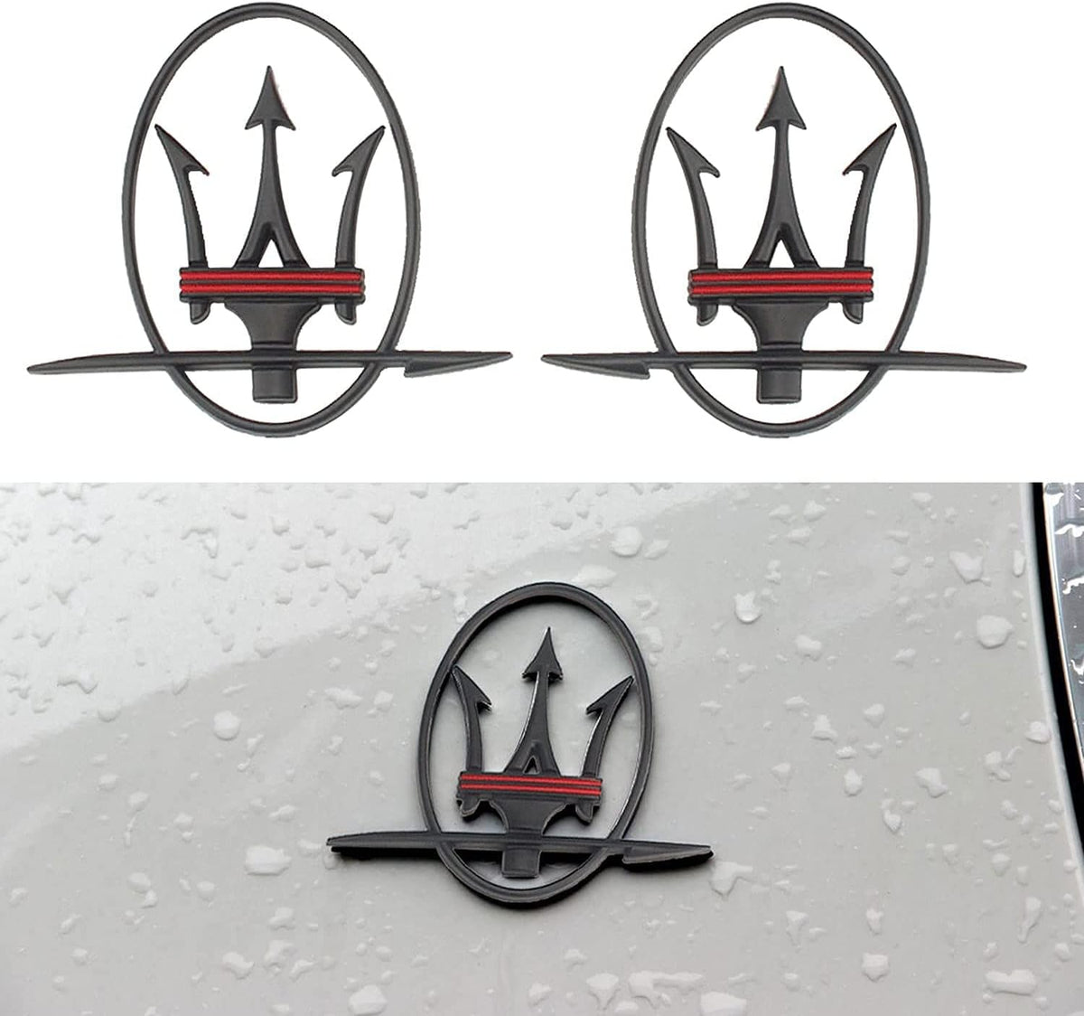 Front Silver Car Grille Emblem Badge Pack of 2 M24368