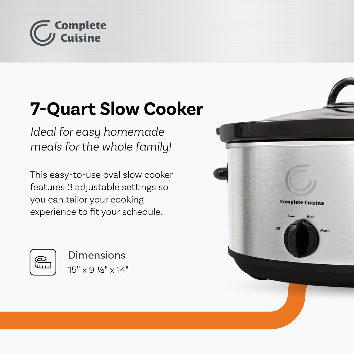 7-Quart Oval Stainless-Steel Slow Cooker S9984