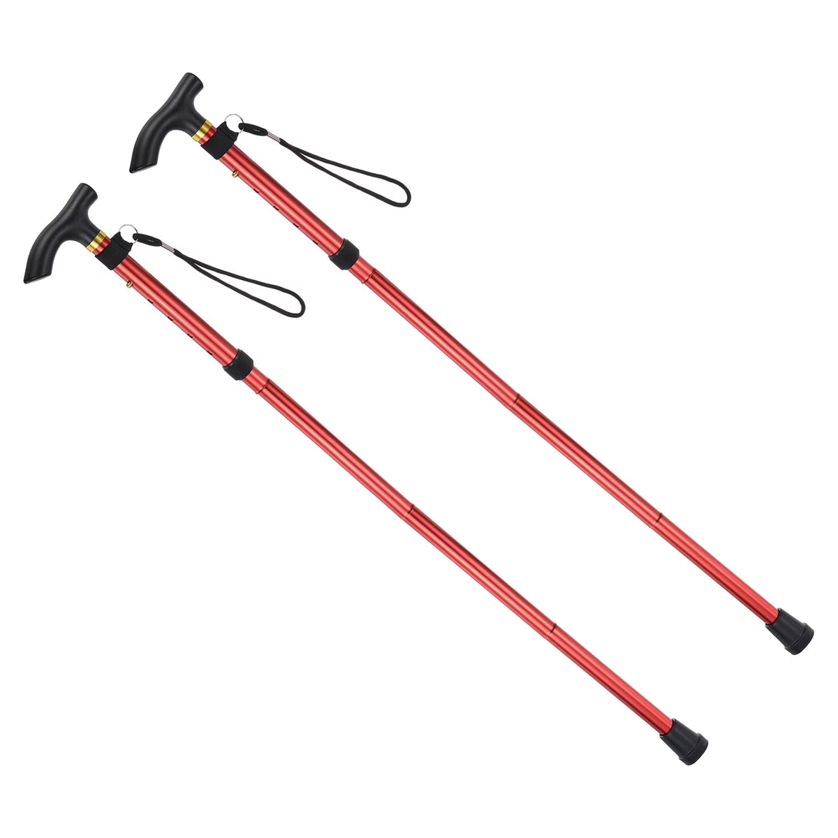 Red Aluminum Alloy Trekking Poles 2 Pack Z486189