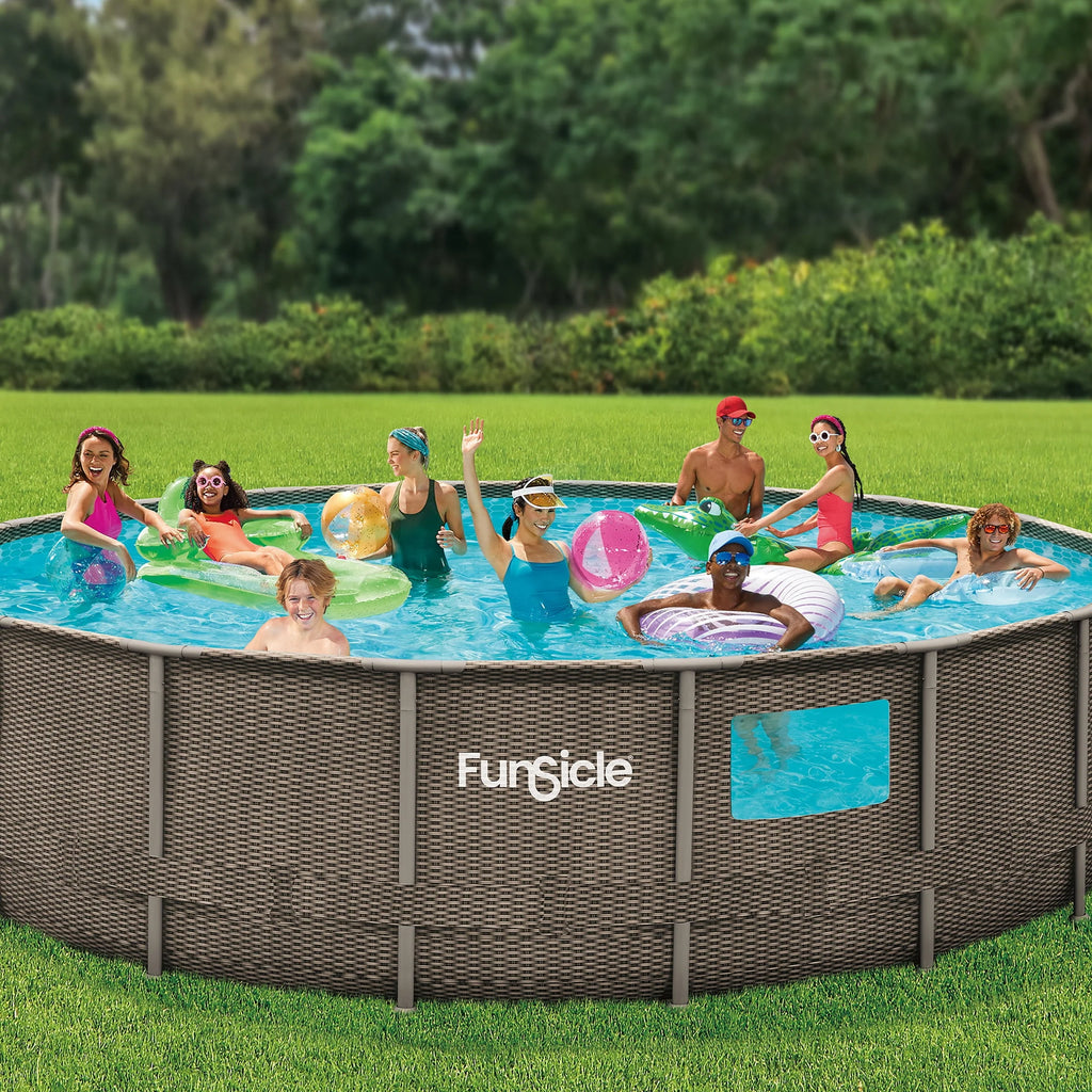 18 ft Round Above Ground Frame Swimming Pool I560