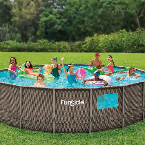 18 ft Round Above Ground Frame Swimming Pool I560