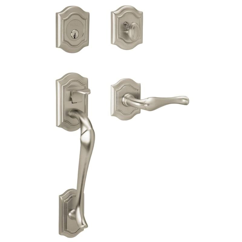 Satin Nickel Keyed Entry Double Cylinder Handleset S218