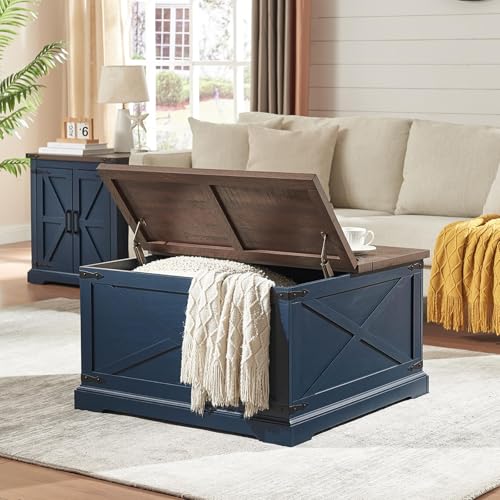 Square Wood Coffee Table with Storage U2081