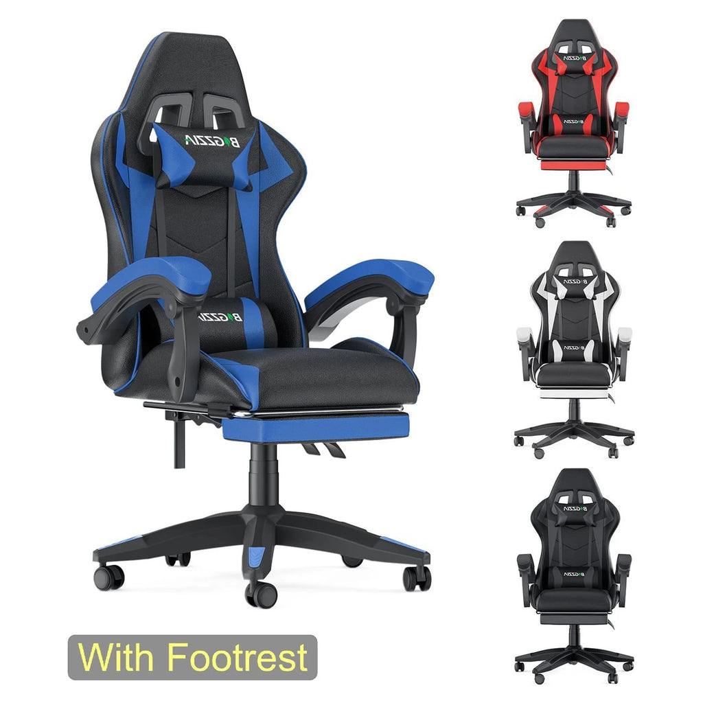 Pink Gaming Chair with Lumbar Support and Headrest C86347