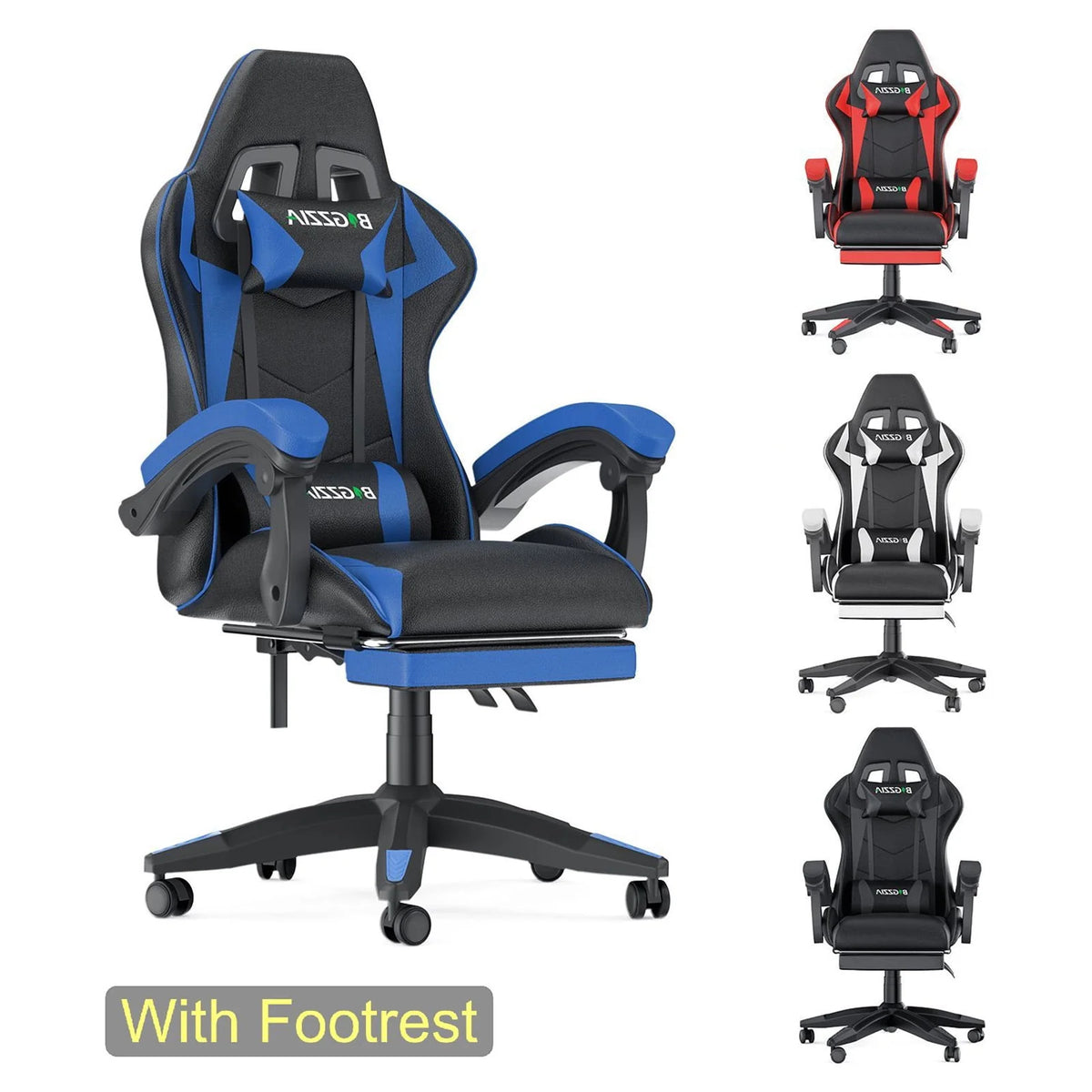 Pink Gaming Chair with Lumbar Support and Headrest C86347