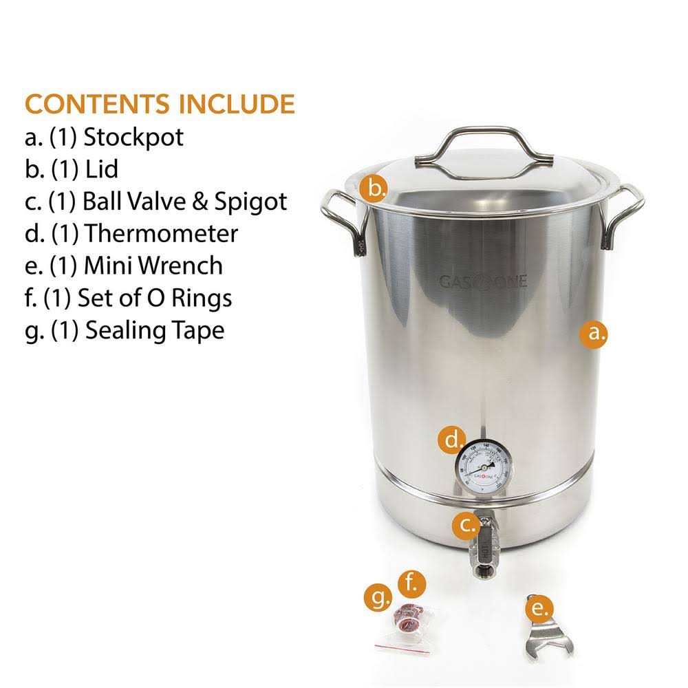 8 Gallon Stainless Steel Brew Kettle Pot 4 PC Set 32 Quart E75297