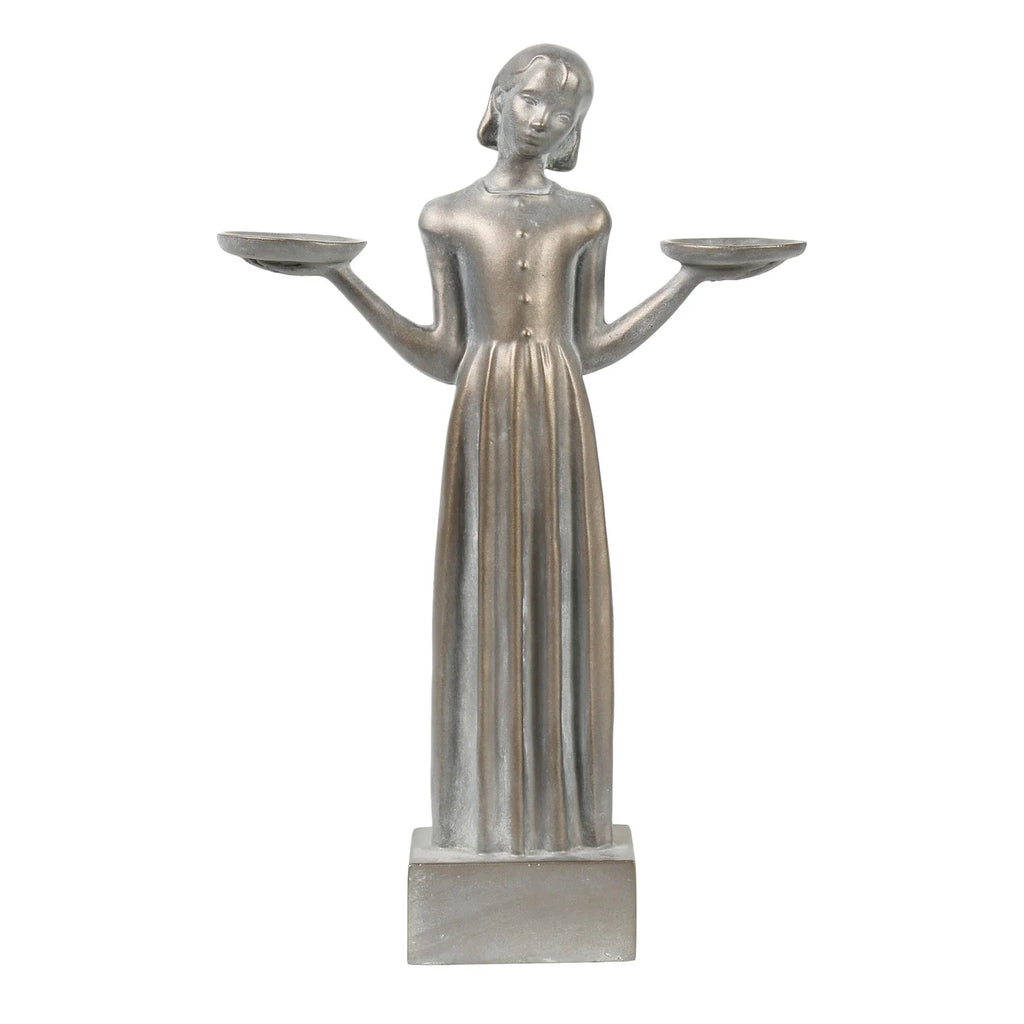 Small Outdoor Garden Bird Girl Statue 15" H9041