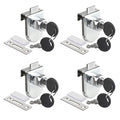 4Pack Zinc Alloy Double Glass Door Display Lock Cabinet Lock with 2 Alike Keys for 4.5-8mm Glass Door B828455