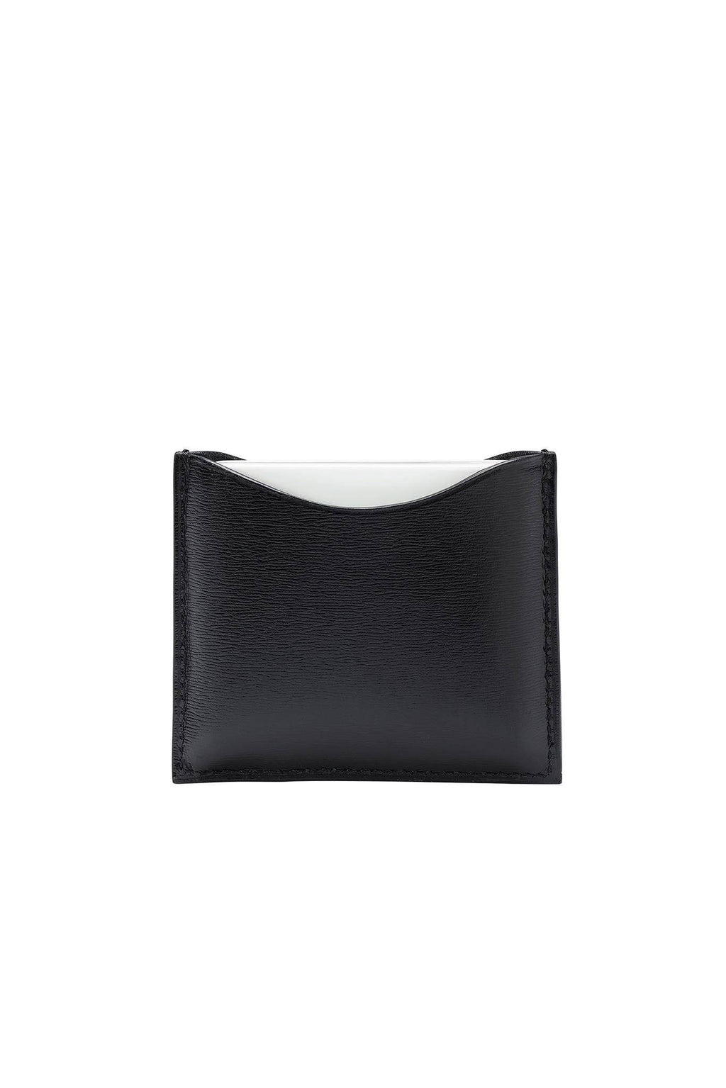 Black Refillable Leather Compact Case G647