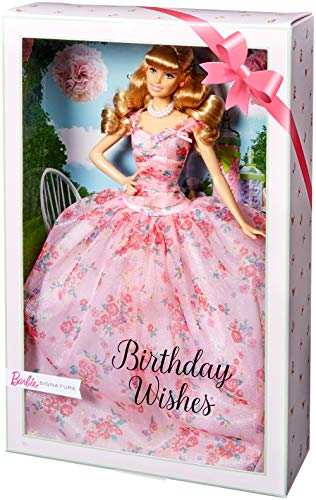 11.5-inch Blonde Hair Doll with Floral Gown and Doll Stand A996