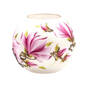 Handpainted Glass Vase - Pink Flowers - 6 Inch R70926
