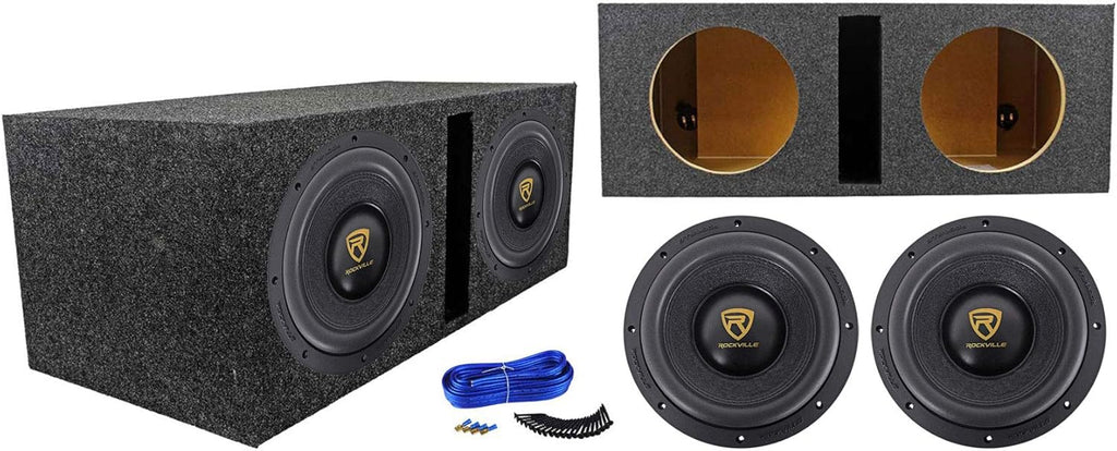 10 6400 Watt Car Subwoofers + Vented Sub Box Enclosure O6279