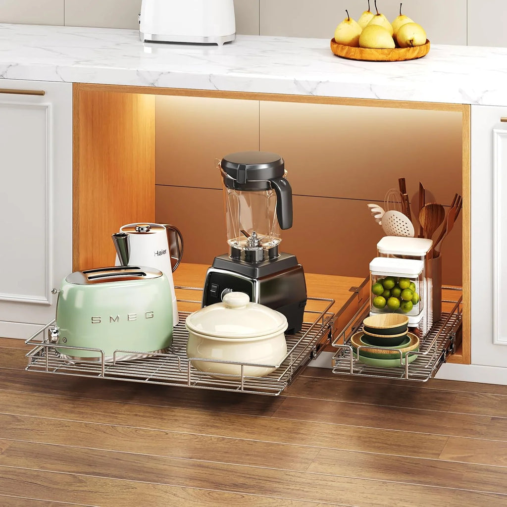 27W x 21½D Heavy Duty Pull Out Cabinet Shelves Q1432