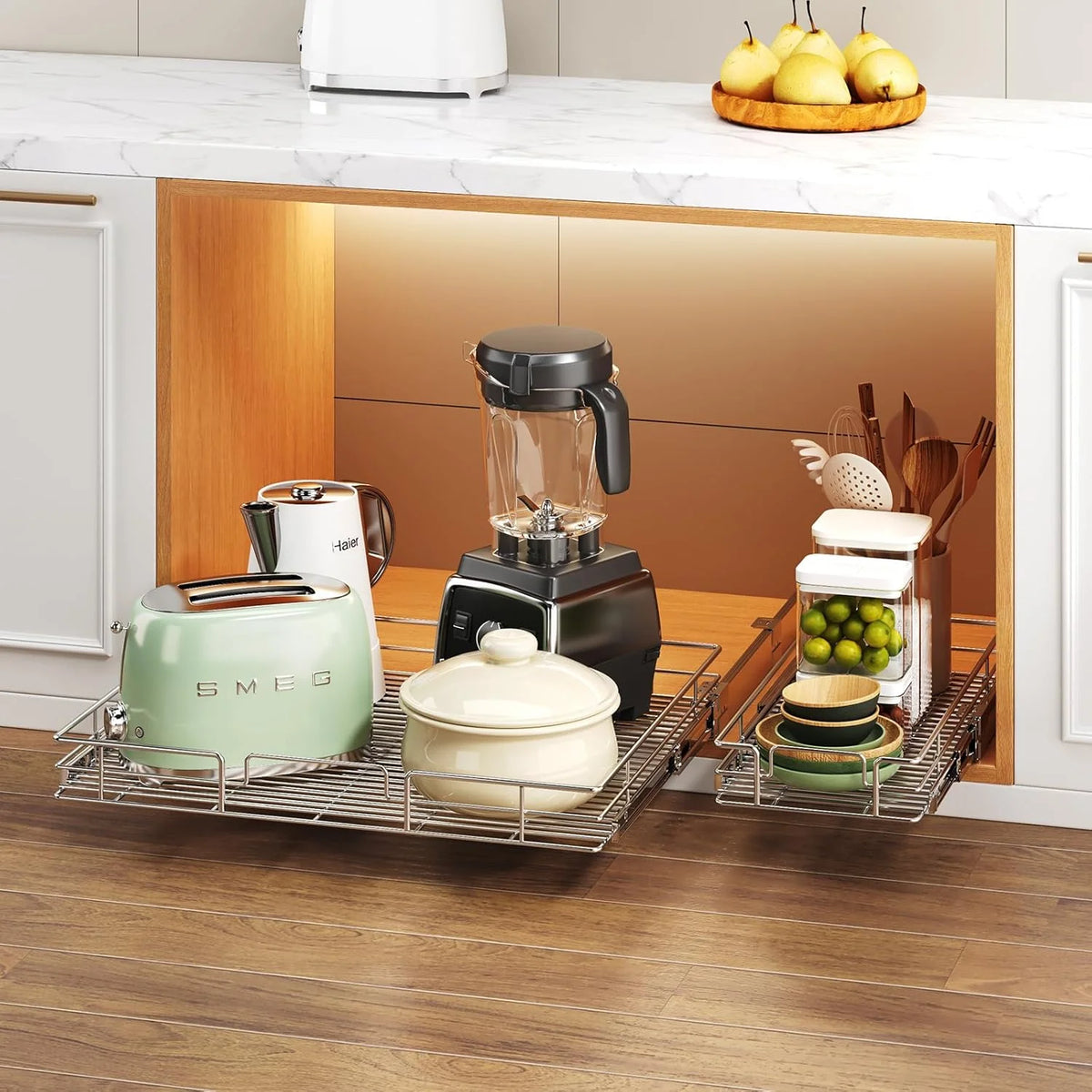 27W x 21½D Heavy Duty Pull Out Cabinet Shelves Q1432