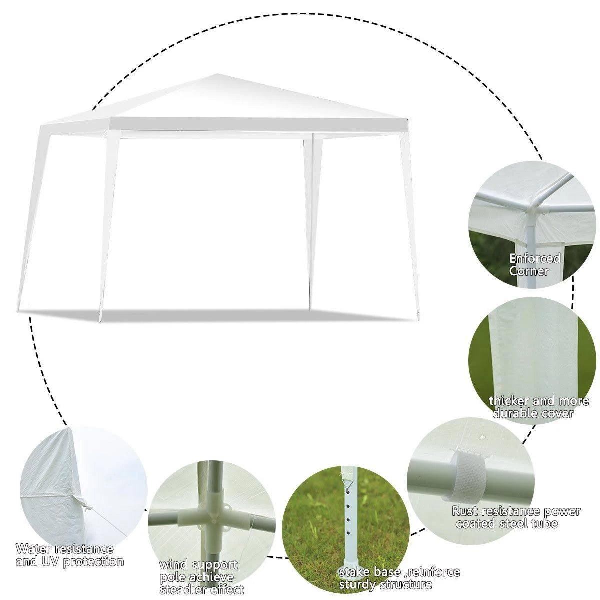 10x10 Heavy Duty Tent Canopy with Side Walls S14748