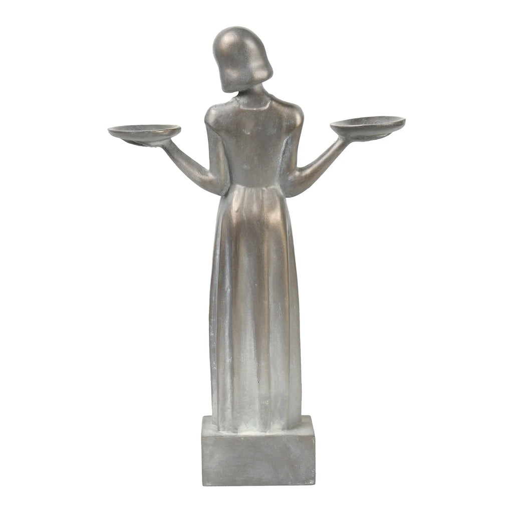 Small Outdoor Garden Bird Girl Statue 15" H9041