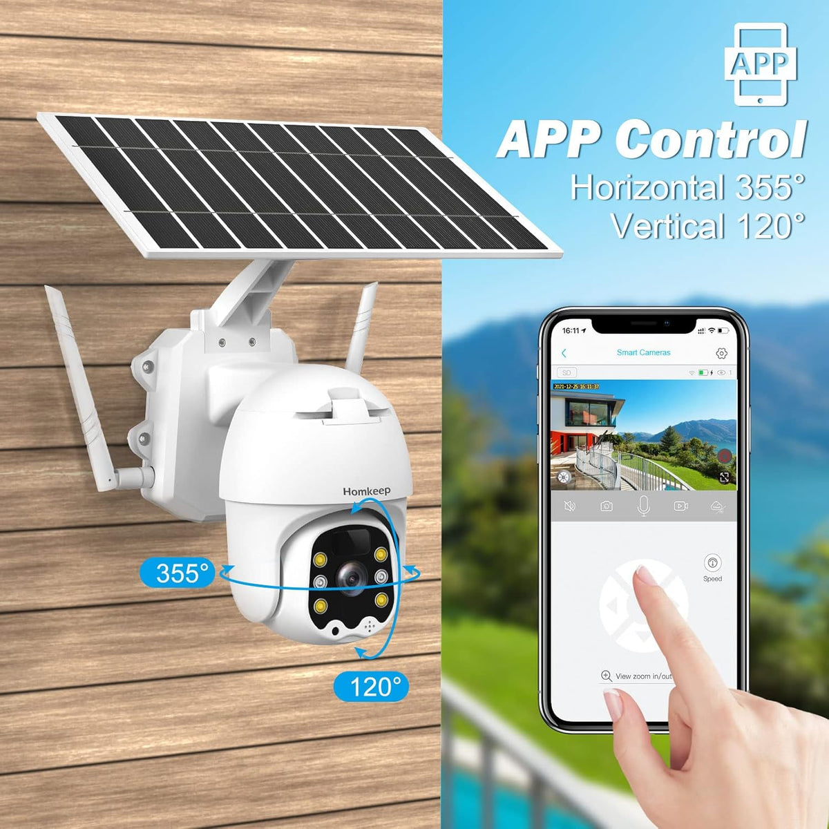 1080P Wireless WiFi Solar Security Camera with Night Vision W95238