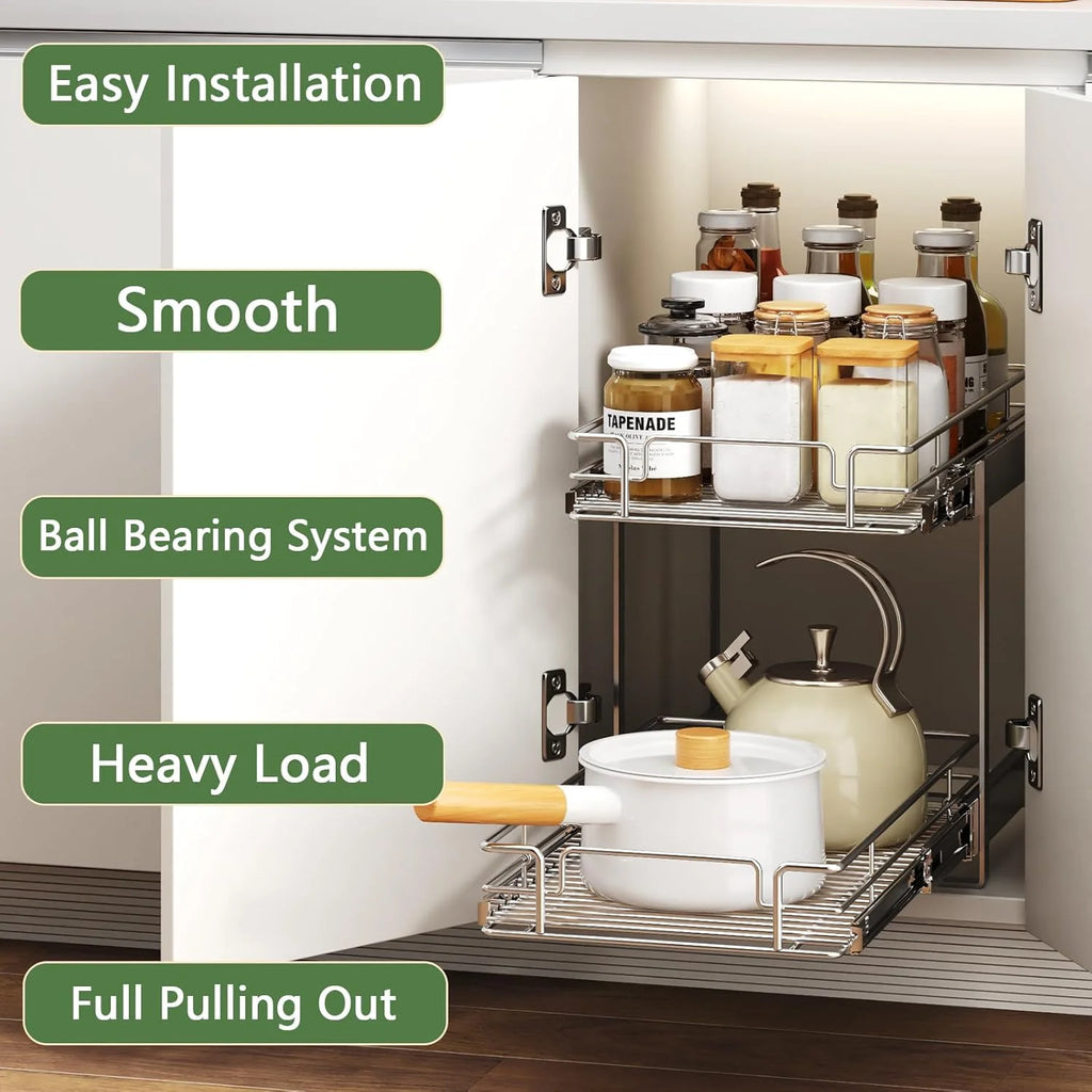 27W x 21½D Heavy Duty Pull Out Cabinet Shelves Q1432