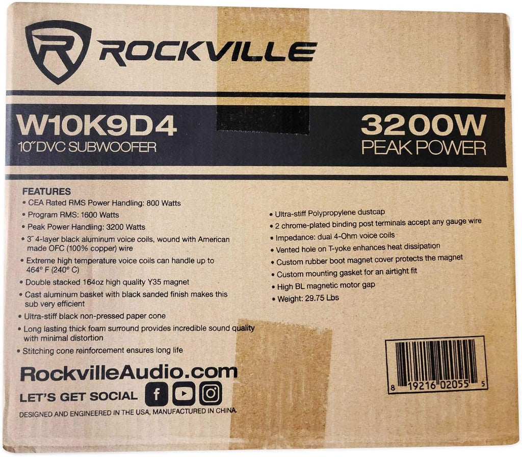 10 6400 Watt Car Subwoofers + Vented Sub Box Enclosure O6279