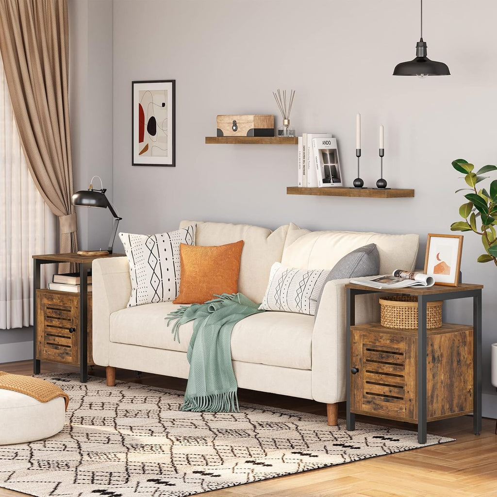 Set of 2 Wood Nightstand with Storage L8540