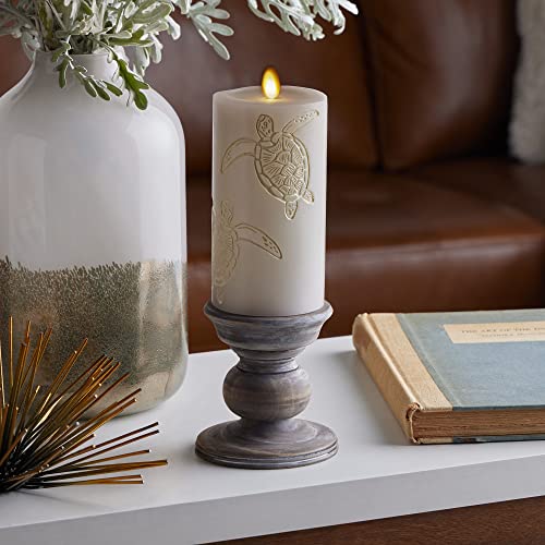 White Pinecone Flameless LED Candle Pillar (3" x 6.5") A45695