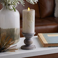 White Pinecone Flameless LED Candle Pillar (3" x 6.5") A45695
