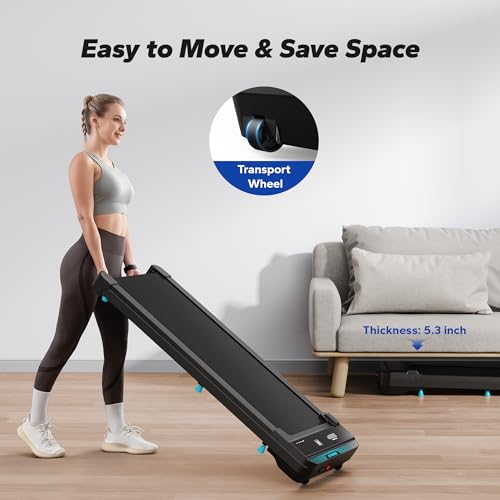 Small Treadmill with Max 3.8MPH 40 dB, 2 in 1 Quiet Portable Mini Treadmill E98775