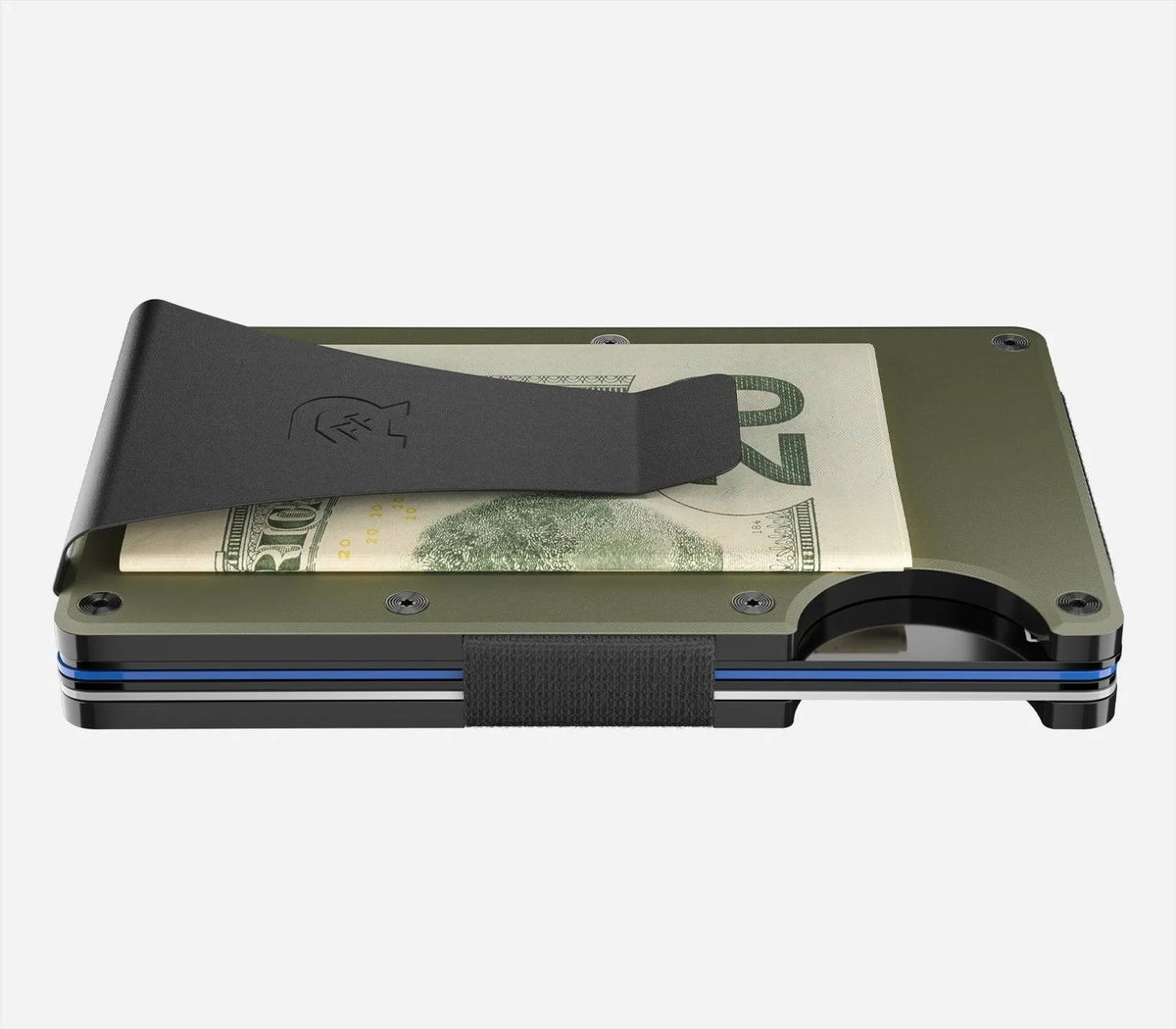 Matte Olive Aluminum Cash Strap Wallet W91210