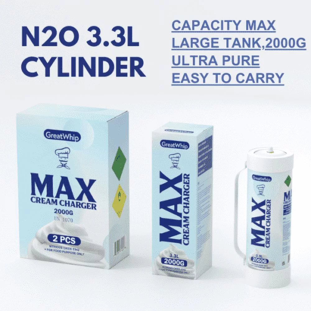 3.3L/2000g Tank Whipped Cream Chargers (2 Cylinders) Y575