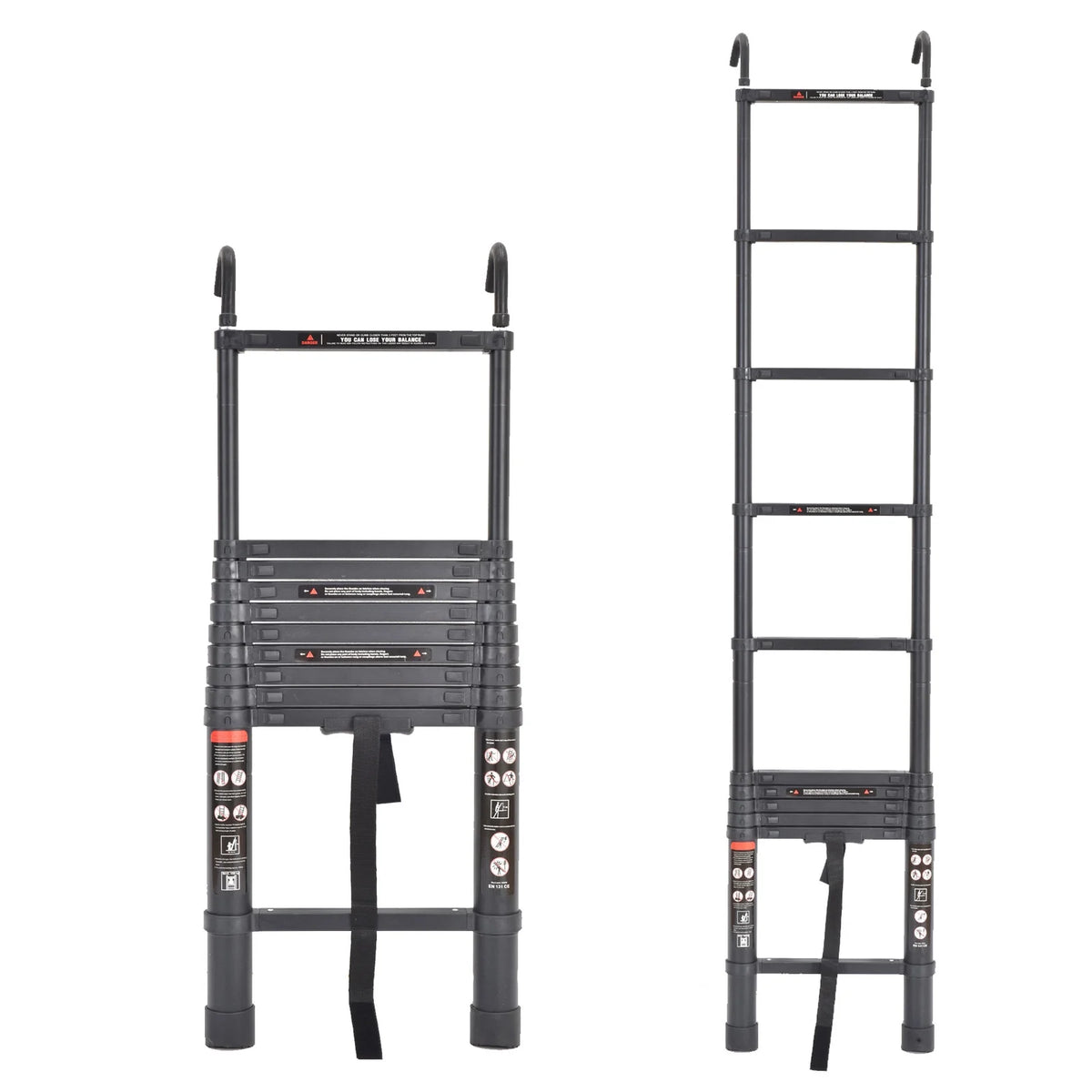 10.5ft Aluminum Extension Ladder with Anti-Slip Rubber Feet P902