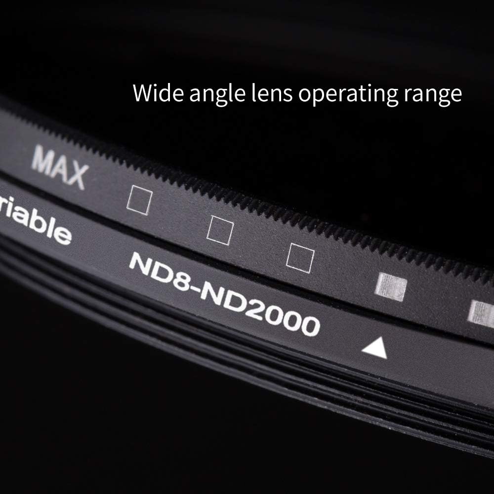 77mm Variable Neutral Density Filter ND8-ND2000 Adjustable with Multi-Layer Coatings G447
