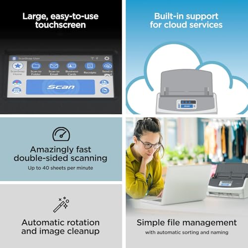Large Touchscreen Document Scanner, Black H9930