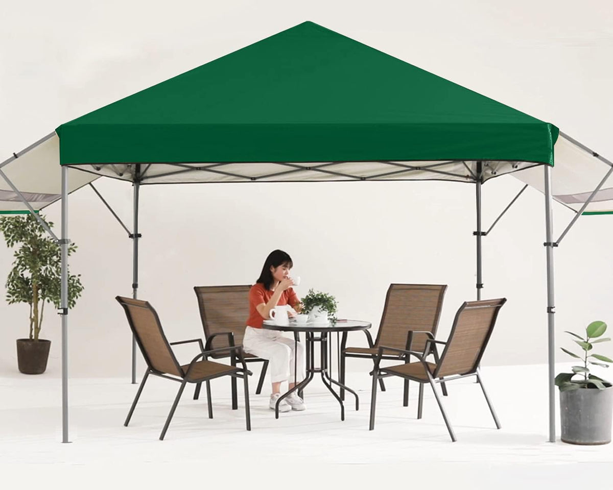 10x10 Pop-up Canopy Tent with Double Awnings Dark Gray Z689