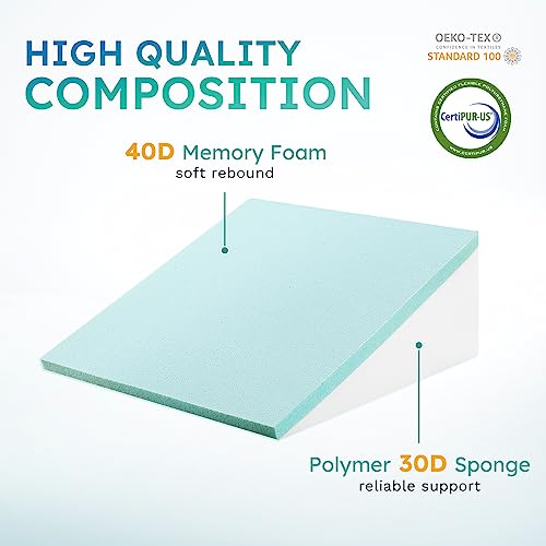 8 inch Cooling Memory Foam Wedge Pillow B593