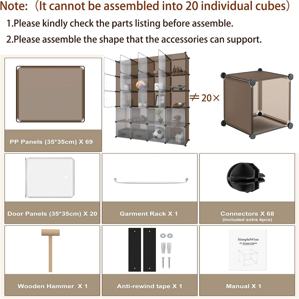 20 Cube Plastic Storage Organizer H6477