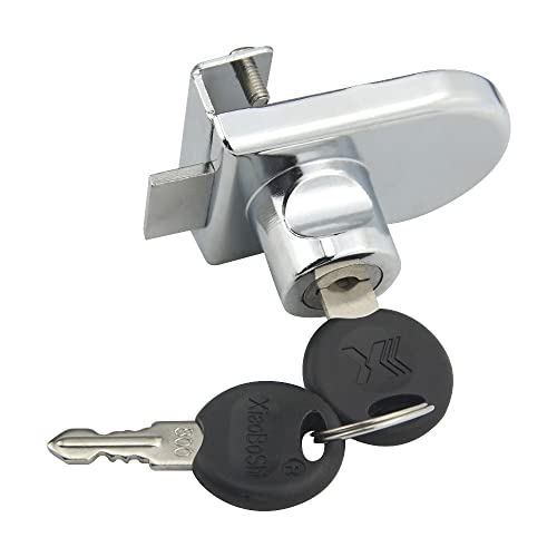 4Pack Zinc Alloy Double Glass Door Display Lock Cabinet Lock with 2 Alike Keys for 4.5-8mm Glass Door B828455