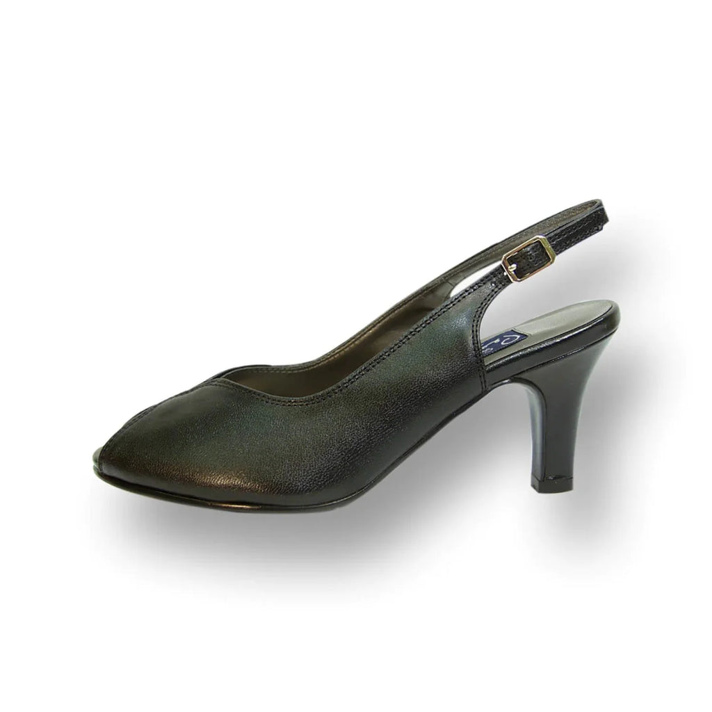 Wide Width Leather Slingback Pumps F46331