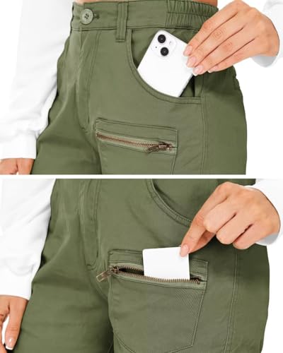 Relaxed Fit Cargo Pants with Zipper Pockets K1869