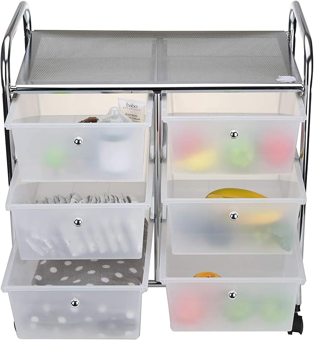 Black 9 Drawer Rolling Storage Cart H7258