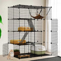 4-Tier Large Metal Wire Cat Cage Cat Hammock Cat Playpen I514094