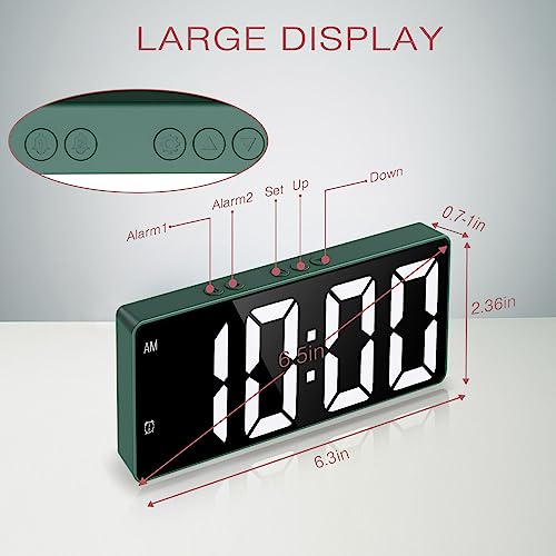 6.5'' LED Digital Alarm Clock with USB Charging Port, Dual Alarm, Snooze V239747