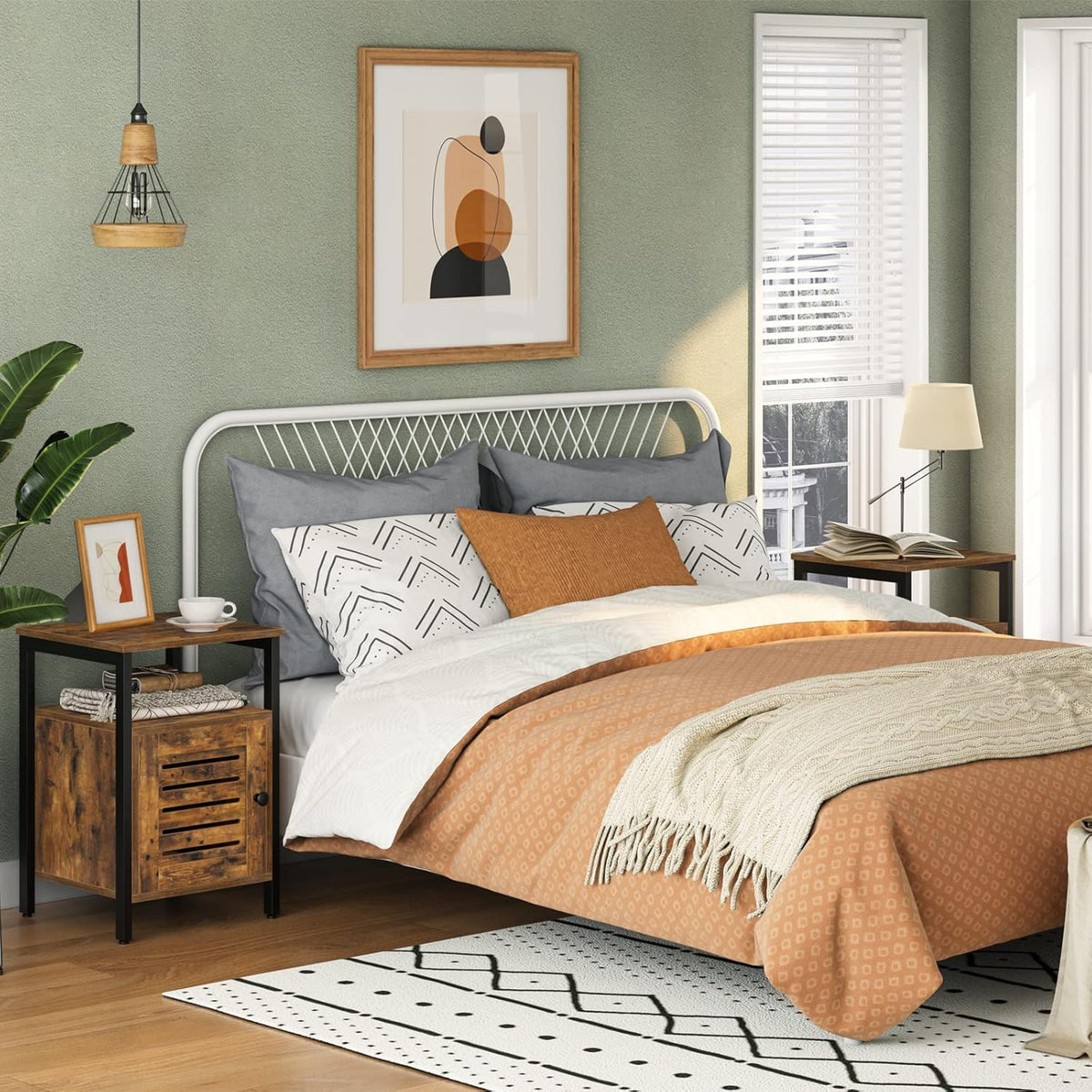 Set of 2 Wood Nightstand with Storage L8540
