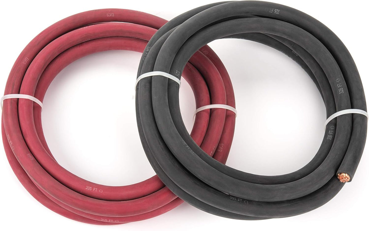 10 Feet Black + 10 Feet Red 4/0 Gauge Copper Welding Cable 600 Volt E3845